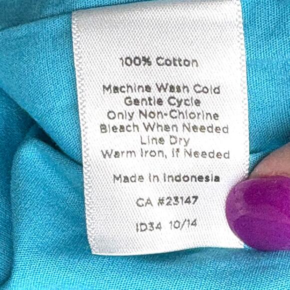 Talbots Eyelet Lace Shift Dress Blue Sleeveless Lined 100% Cotton Size 16 Petite - Picture 6 of 6